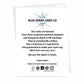 Mellow Monkey funny birthday card back view featuring Blue Spark Card Co branding and sustainability icons