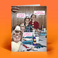 Mellow Monkey funny birthday card featuring a vintage party photo with children saying they want to eat brains.