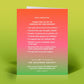 Mellow Monkey funny birthday greeting card with retro orange and green gradient background and humorous text.