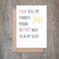 Mellow Monkey funny love card with text You're Still My Favorite Person To Fart Next To In My Sleep on recycled paper