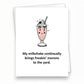 Mellow Monkey funny greeting card featuring a cute pink milkshake illustration and sarcastic Gen-X humor text.