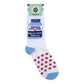 Mellow Monkey crew socks featuring a medicine bottle graphic with the text Doctors Save Lives, Nurses Save Doctors.