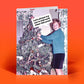 Mellow Monkey funny Christmas card featuring a vintage photo of a woman decorating a tree with dark humor text.
