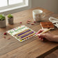Mellow Monkey Gardening Pen Set with 5 pens in yellow and purple, featuring gardening quotes.