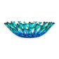 Mellow Monkey handmade glass coral bowl in turquoise and blue with an organic openwork design for coastal decor.