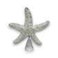Mellow Monkey 11-inch silver glitter starfish Christmas tree topper with integrated LED lights and coiled base.