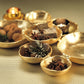 Mellow Monkey gold-plated alloy serving bowl cluster with nine connected compartments for snacks and decor