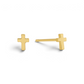 Mellow Monkey minimalist 18k gold cross stud earrings with a polished finish, perfect for everyday wear.