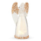 Mellow Monkey 7-inch gold glitter lighted angel figurine with a clear plastic body and glowing interior light