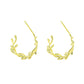 Mellow Monkey Ivy Hoop Earrings in 18k gold vermeil with delicate leaf design. Anti-allergy and nickel-free.