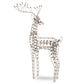 Mellow Monkey 27-inch standing deer figurine in gold metal with sparkling jeweled leaf accents for holiday decor.
