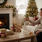 Mellow Monkey 27-inch gold standing deer decoration with jeweled accents displayed on a living room coffee table.