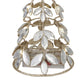 Mellow Monkey champagne gold metal tree with clear acrylic jewel leaves and warm LED lights for elegant home decor