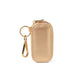 Mellow Monkey gold vegan leather jewelry keychain with swivel snap clip and keyring for travel.