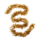Mellow Monkey 12-foot gold metallic holly leaf garland with shimmering tinsel texture for festive holiday decor