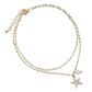 Mellow Monkey gold chain anklet featuring a crystal-encrusted starfish charm and a small white pearl accent.
