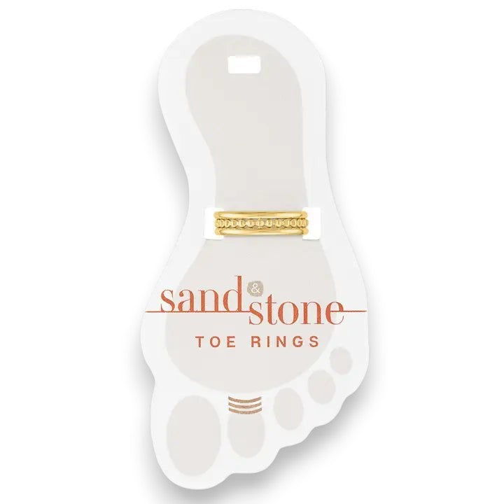 Mellow Monkey Gold Tripe Layer toe ring made of stainless steel. Water resistant and adjustable.