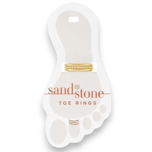 Mellow Monkey Gold Tripe Layer toe ring made of stainless steel. Water resistant and adjustable.