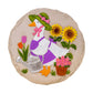 Mellow Monkey garden goose stepping stone and wall plaque with floral design and inspirational quote