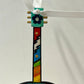 Mellow Monkey Grateful Dead hand-painted wooden guitar ornament with colorful neck and white ribbon hanger
