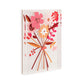 Mellow Monkey Grateful Together Tile Acrylic Wall Art, 5x7 inches, featuring a bouquet of pink, orange, and red flowers with a cream background.