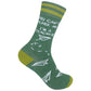 Mellow Monkey green cotton novelty socks featuring paper airplane graphics and the text You Can't Scare Me I'm A Teacher