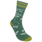 Mellow Monkey green novelty socks for teachers featuring paper airplane patterns and the text You Can't Scare Me