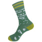 Mellow Monkey green novelty socks with paper airplane print and You Can't Scare Me I'm A Teacher text