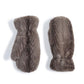 Mellow Monkey grey polar plush mittens with a tonal chevron pattern and soft fleece lining for winter warmth.