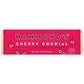 Mellow Monkey Hammond's Cherry Cordial chocolate bar in a bright pink wrapper with cherry and chocolate illustrations.