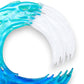 Mellow Monkey 13-inch handmade fused glass ocean wave sculpture with blue and white translucent coastal tones.