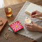 Mellow Monkey Happy Flower safety matches box with 120 matches, featuring a pink daisy on a red background.