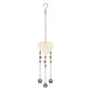 Mellow Monkey heart-shaped suncatcher with gold chains, healing stones, and hanging crystals for window decor.