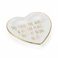 Mellow Monkey white ceramic heart-shaped trinket dish with gold foil text reading "You Make The World A Better Place Just By Being In It".