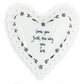 Mellow Monkey white porcelain heart-shaped trinket dish with scalloped edges and floral details.