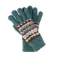 Mellow Monkey Aspen Fair Isle gloves in Heirloom Blue with a cozy sweater knit and festive winter pattern.