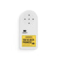 Mellow Monkey hidden cricket prank device with white plastic casing, on/off switch, and yellow prank warning sticker.