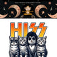 Mellow Monkey Hiss Rocker Cats vinyl sticker featuring four kittens in glam-rock makeup and studded leather jackets.
