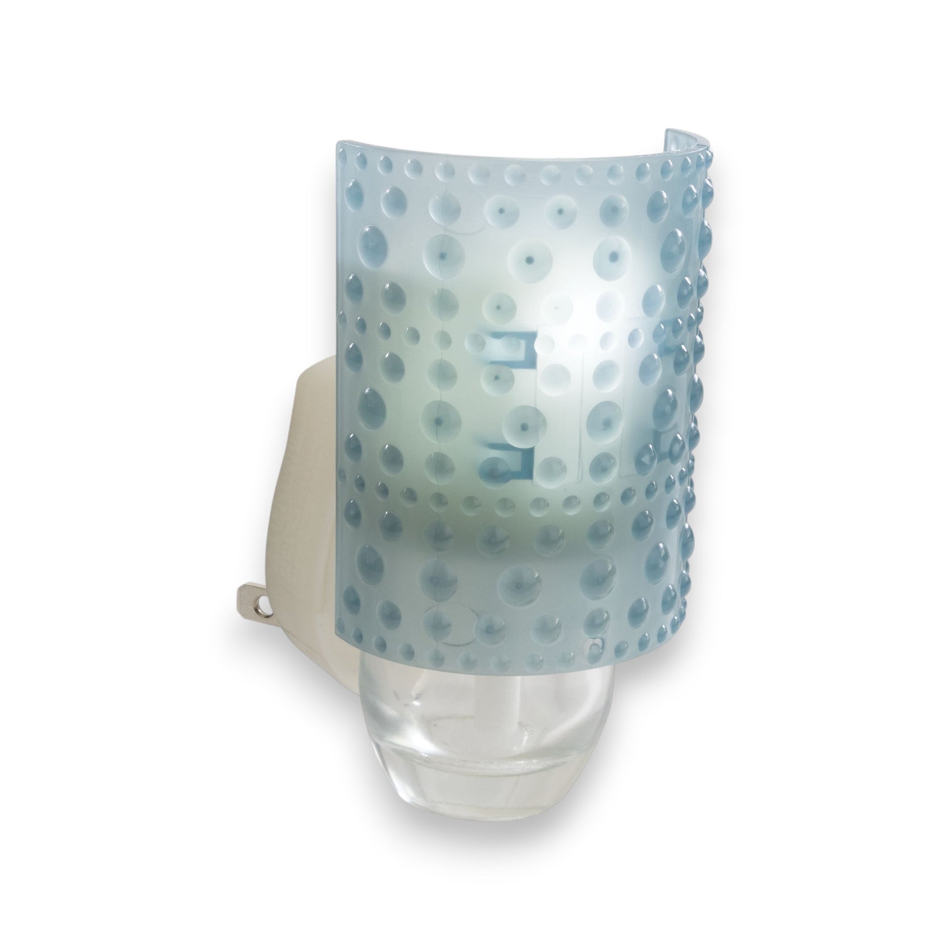 Mellow Monkey Hobnail WallScents fragrance warmer in translucent blue with a textured hobnail glass design.