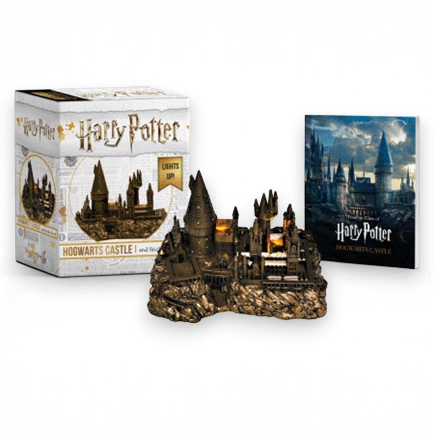 Mellow Monkey Harry Potter Hogwarts Castle miniature replica with flickering lights and included sticker booklet