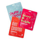 Mellow Monkey holiday face masks in blue, red, and pink festive packaging with nourishing skincare formulas