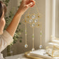 Mellow Monkey Honeycomb Daydream Ornament Suncatcher with gold bee accents, healing stones, and hanging crystals.