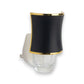 Mellow Monkey Hourglass WallScents fragrance warmer in matte black with gold trim and a clear glass oil refill base.