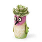 Mellow Monkey Flit Hummingbird Blobhouse Planter, a whimsical poly-resin bird with a succulent head, pink face, and green body.