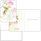 Mellow Monkey Wings of His Word religious greeting card with hummingbird and floral watercolor design and KJV scripture