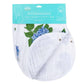 Mellow Monkey 2-in-1 bamboo and cotton muslin burp cloth and bib featuring a blue hydrangea floral print