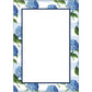 Mellow Monkey Hydrangeas Stripe Notepad - 5x7-in, blue floral design with white and light blue stripes.