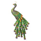 Mellow Monkey Imperial Peacock wall decor featuring embossed metal feathers in emerald, sapphire, and gold jewel tones.