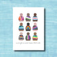 Mellow Monkey Inclusive Truth greeting card with colorful collage of figures in pride flag patterns and empowering text.