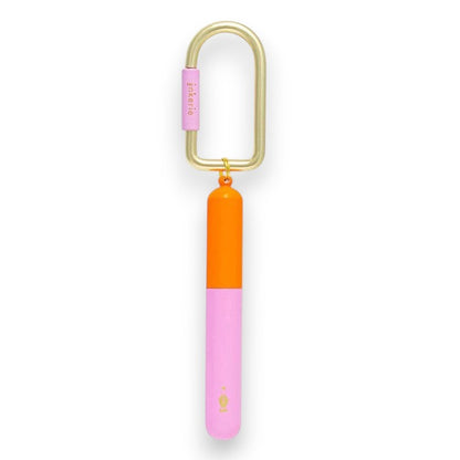 Mellow Monkey Inkerie pocket-sized ballpoint pens with carabiners in various colorful beechwood and brass designs